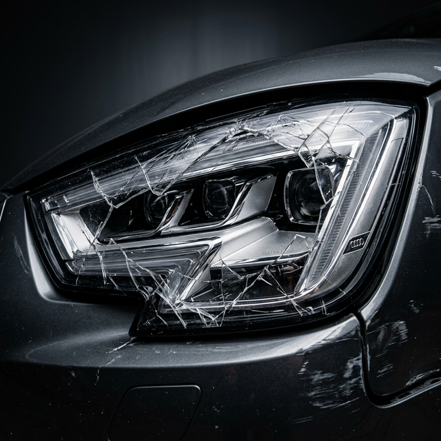 Phare cassé avant rénovation